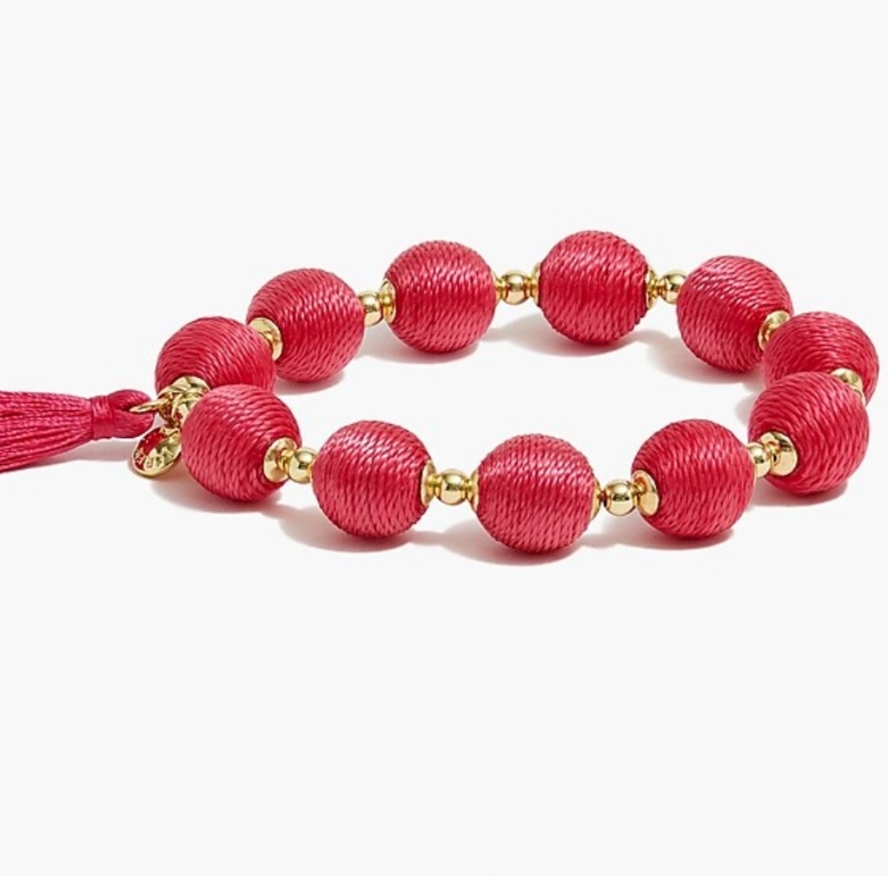 J.Crew Thread - Wrapped Pink  Beaded Bracelel